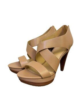 NWT Michael Kors Tan Leather Heel Sandals Size 6